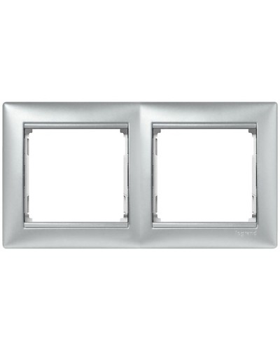 Рамка 2 поста горизонтальный монтаж алюминий Valena Legrand 770152 в Коврове Аксессуары для кабель-канала Pintop.ru