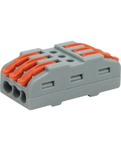 Клемма соединительная многоразовая проходная 3 полюса, серая (25 шт./уп.) REXANT (07-6263-3) в Коврове Монтажные материалы Pintop.ru