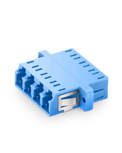 Оптический адаптер OS2, квадро LC, с фланцами, синий Eurolan (36A-S2-4L-02BU) в Коврове Проходные адаптеры и розетки оптические Pintop.ru