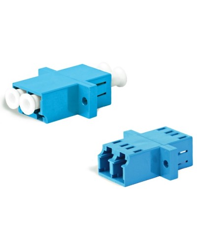 Адаптер оптический проходной LC/UPC-LC/UPC, SM, duplex, корпус пластиковый, синий, белые колпачки LC/UPC-LC/UPC Hyperline FA-P11Z-DLC/DLC-N/WH-BL в Коврове Проходные адаптеры и розетки оптические Pintop.ru
