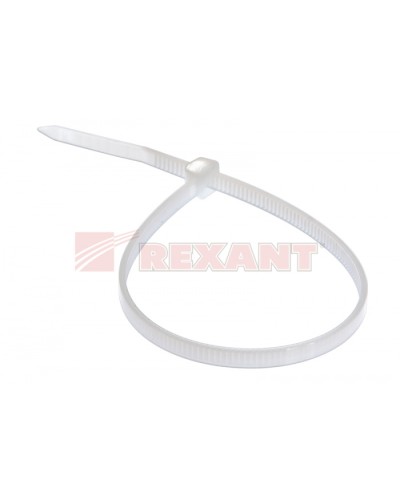 Хомут-стяжка нейлоновый 3х200 мм белый (100шт/уп) REXANT 07-0200-4 в Коврове Стяжки-хомуты Pintop.ru