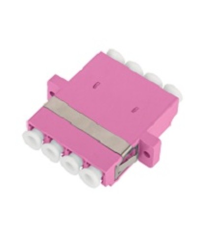 Адаптер NIKOMAX волоконно-оптический, соединительный, многомодовый, стандарта OM4, LC/UPC-LC/UPC, квадро, пластиковый, без шторки, с фланцами, маджента, уп-ка 2шт. в Коврове Проходные адаптеры и розетки оптические Pintop.ru