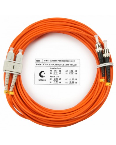 Шнур оптический duplex SC-ST 62,5/125 mm 20м LSZH Cabeus FOP-62-SC-ST-20m в Коврове Патч-корды оптические Pintop.ru