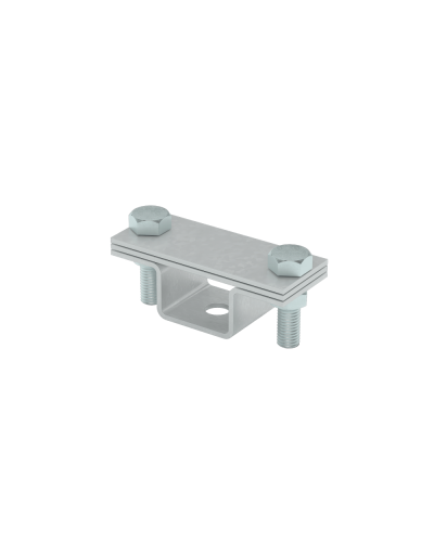 Универсальный держатель на мостовой опоре для полосы до 40 мм с 2 пластинами КМ-профиль (UDMO2-B40) в Коврове Монтажные материалы Pintop.ru