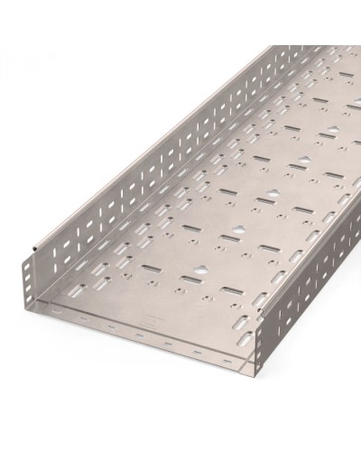 Лоток перфорированный Стандарт INOX (AISI 409) 400х100х3000 (1,0 мм) (6 м/уп) Промрукав (PR16.2422) в Коврове Кабельные лотки Pintop.ru