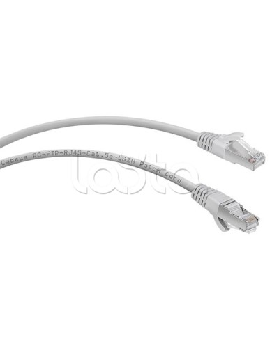 Патч-корд FTP, категория 5е, 2 м, LSZH, экранированный, серый Cabeus PC-FTP-RJ45-Cat.5e-2m-LSZH в Коврове Патчкорды (медные) Pintop.ru