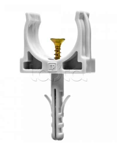 Крепеж-клипса с дюбелем и саморезом серая д25 в малой упаковке (10шт/450шт уп/кор) Промрукав (PR13.0309) в Коврове Крепеж: Дюбели, шурупы, саморезы Pintop.ru