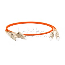 Патч-корд волоконно-оптический Hyperline FC-D2-50-LC/PR-ST/PR-H-1M-LSZH-OR