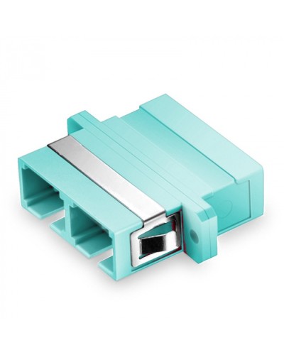 Оптический адаптер, OM3, дуплекс SC, с фланцами, бирюзовый Eurolan (36A-30-2S-02AQ) в Коврове Проходные адаптеры и розетки оптические Pintop.ru