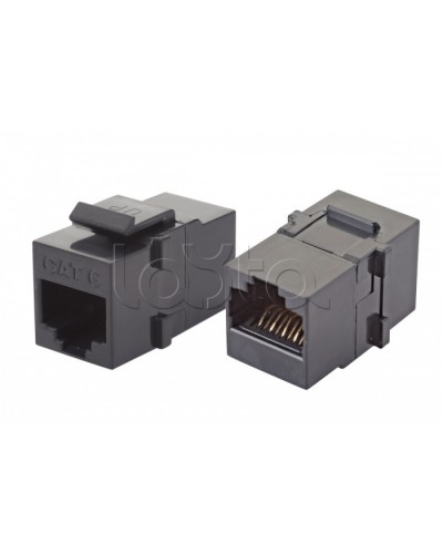 Проходной адаптер RJ45-RJ45, UTP категории 6 keystone, черный Eurolan (12B-U6-03BL) в Коврове Проходные адаптеры RJ-45 и разветвители Pintop.ru