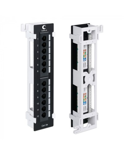 Патч-панель настенная, 12 портов RJ-45, категория 5е, с подставкой Cabeus PL-12-Cat.5e-WL-Dual IDC в Коврове Патч панель Pintop.ru