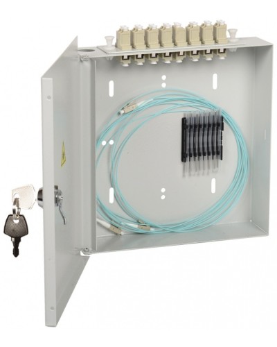 Кросс укомплектованный настенный LC (duplex) 8 портов (OM3) ITK FOBX8-N-8LCUD03 в Коврове Кросс оптический Pintop.ru