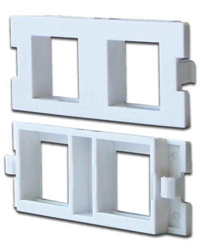 Вставка модульная на 2 кейстоуна в розетку LAN-MB, белая LANMASTER (LAN-MBP-2OK-WH) в Коврове Проходные адаптеры и розетки оптические Pintop.ru