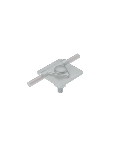 Универсальный соединитель для прутка Ø 5-10 мм с 1 пластиной 40х40 мм HD КМ-Профиль (USM-D5-10 HD) в Коврове Аксессуары для лотков Pintop.ru