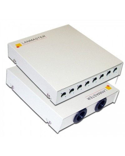 Кросс оптический настенный, металлический, на 8 FC адаптеров LANMASTER LAN-FOBM-WM-8FC в Коврове Кросс оптический Pintop.ru