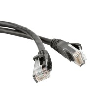 Патч-корд RJ45 - RJ45, 4 пары, UTP, категория 5е, 1 м, черный, LSZH LANMASTER LAN-PC45/U5E-1.0-BK