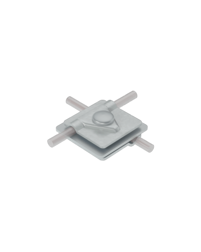 Универсальный соединитель для прутка Ø 5-10 мм с 3 пластинами 40х40 мм INOX304 КМ-Профиль (3USM-D5-10 INOX304) в Коврове Аксессуары для лотков Pintop.ru