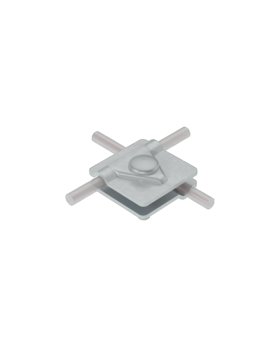 Универсальный соединитель для прутка Ø 5-10 мм с 2 пластинами 40х40 мм INOX304 КМ-Профиль (2USM-D5-10 INOX304) в Коврове Аксессуары для лотков Pintop.ru