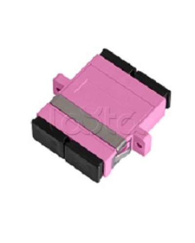 Адаптер NIKOMAX волоконно-оптический, соединительный, многомодовый, стандарта OM4, SC/UPC-SC/UPC, двойной, пластиковый, без шторки, с фланцами, маджента, уп-ка 2шт. NIKOMAX (NMF-OA2M4-FN-SCU-SCU-MG-2) в Коврове Проходные адаптеры и розетки оптические 