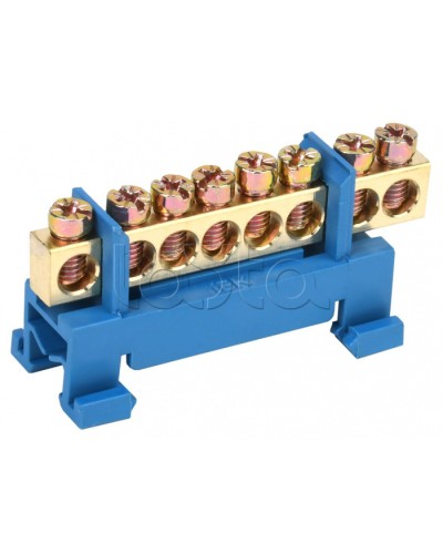 Шина нулевая изолированная с одним угловым изолятором ШНИ-6x9-8-С-С IEK (YNN10-69-8P-K07) в Коврове Клеммные колодки Pintop.ru