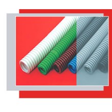 Труба гофрированная HFFR тяжелая диам 40 мм, с зондом,без галогена, трудногорючая, цвет серый Экопласт 21140HFR