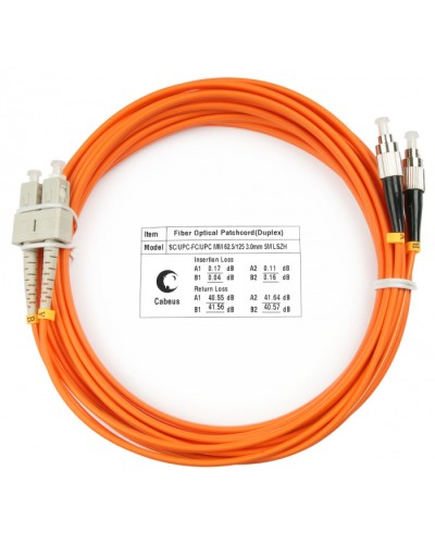 Шнур оптический duplex SC-FC 62,5/125 mm 25м LSZH Cabeus FOP-62-SC-FC-25m в Коврове Патч-корды оптические Pintop.ru