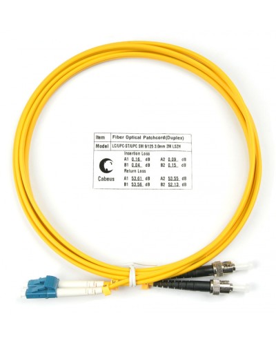 Шнур оптический duplex LC-ST 9/125 sm 2м LSZH Cabeus FOP(d)-9-LC-ST-2m в Коврове Патч-корды оптические Pintop.ru