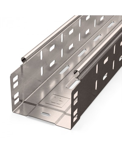 Лоток перфорированный Стандарт INOX (AISI 409) 100х80х3000 (0,7 мм) (6 м/уп) Промрукав (PR16.2412) в Коврове Кабельные лотки Pintop.ru