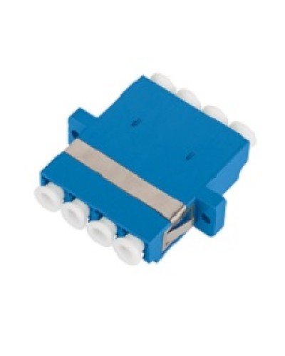 Адаптер NIKOMAX волоконно-оптический, соединительный, одномодовый, стандарта OS2, LC/UPC-LC/UPC, квадро, пластиковый, без шторки, с фланцами, синий, уп-ка 2шт. в Коврове Проходные адаптеры и розетки оптические Pintop.ru