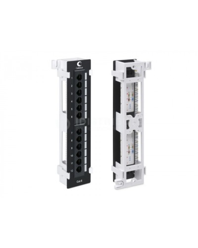 Патч-панель настенная, 12 портов RJ-45, категория 5E, Dual IDC с подставкой, черная в Коврове Патч панель Pintop.ru