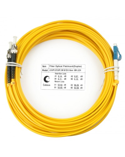 Шнур оптический duplex LC-ST 9/125 sm 15м LSZH Cabeus FOP(d)-9-LC-ST-15m в Коврове Патч-корды оптические Pintop.ru