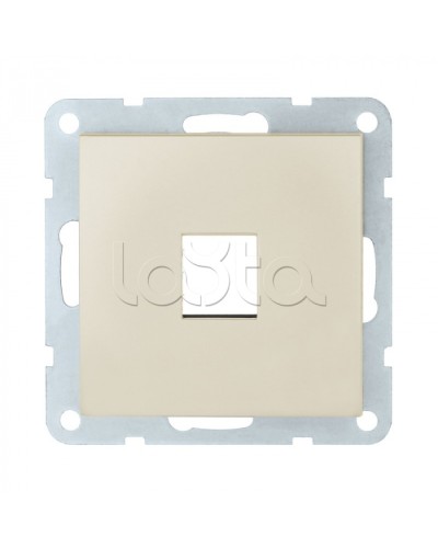 Накладка с суппортом розетки комп. и телеф. на 1 вход (бежевый матовый) БЕЗ механизма LK80 Экопласт (846102-0) в Коврове Розетки компьютерные и телефонные Pintop.ru