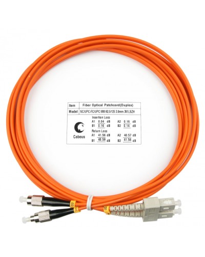 Шнур оптический duplex SC-FC 62,5/125 mm 3м LSZH Cabeus FOP-62-SC-FC-3m в Коврове Патч-корды оптические Pintop.ru