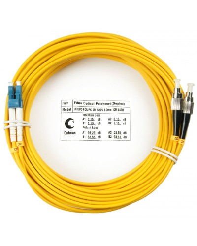 Шнур оптический duplex LC-FC 9/125 sm 15м LSZH Cabeus FOP(d)-9-LC-FC-15m в Коврове Патч-корды оптические Pintop.ru