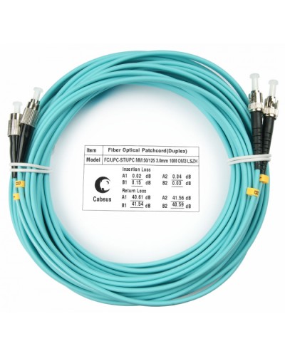 Шнур оптический duplex FC-ST 50/125 mm OM3 20м LSZH Cabeus FOP-50-FC-ST-20m в Коврове Патч-корды и пигтейлы Pintop.ru