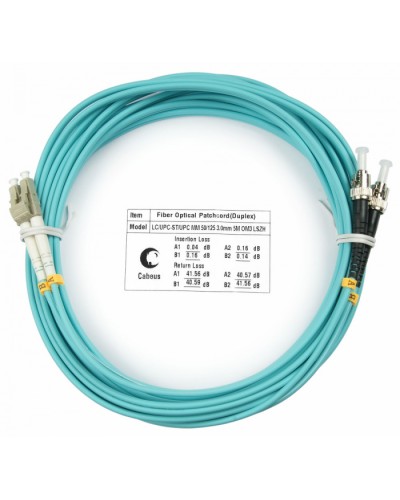 Шнур оптический duplex LC-ST 50/125 mm OM3 10м LSZH Cabeus FOP-50-LC-ST-10m в Коврове Патч-корды и пигтейлы Pintop.ru