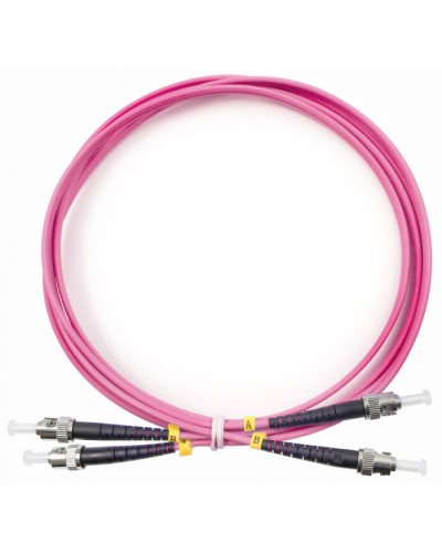 Шнур оптический duplex ST-ST 50/125 mm OM4 2м LSZH Cabeus FOP-50-OM4-ST-ST-2m в Коврове Патч-корды оптические Pintop.ru