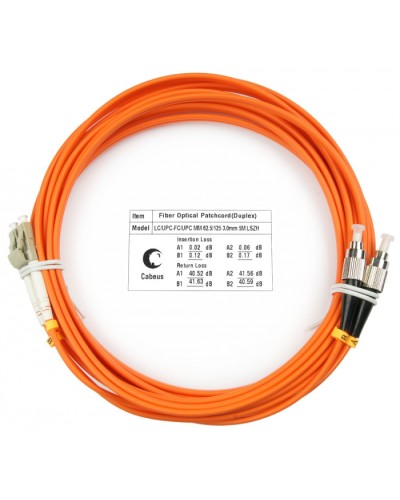 Шнур оптический duplex LC-FC 62,5/125 mm 10м LSZH Cabeus FOP-62-LC-FC-10m в Коврове Патч-корды оптические Pintop.ru