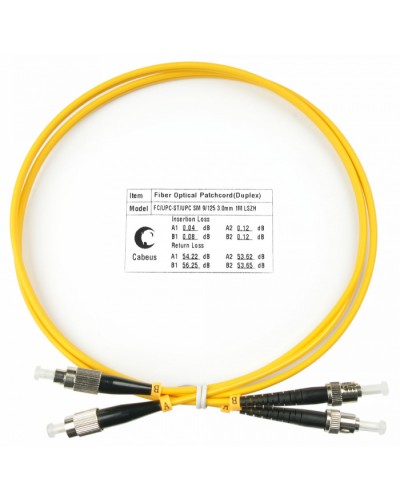 Шнур оптический duplex FC-ST 9/125 SM 1 м LSZH Cabeus FOP(d)-9-FC-ST-1M в Коврове Патч-корды оптические Pintop.ru