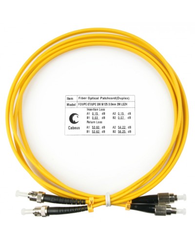 Шнур оптический duplex FC-ST 9/125 sm 2м LSZH Cabeus FOP(d)-9-FC-ST-2m в Коврове Патч-корды оптические Pintop.ru