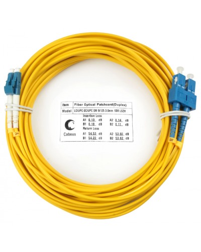 Шнур оптический duplex LC-SC 9/125 sm 10м LSZH Cabeus FOP(d)-9-LC-SC-10m в Коврове Патч-корды оптические Pintop.ru