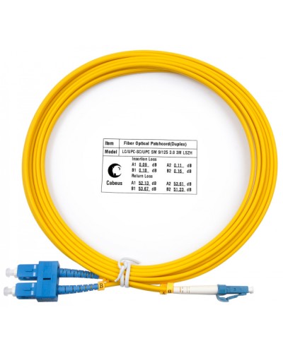 Шнур оптический duplex LC-SC 9/125 sm 3м LSZH Cabeus FOP(d)-9-LC-SC-3m в Коврове Патч-корды оптические Pintop.ru