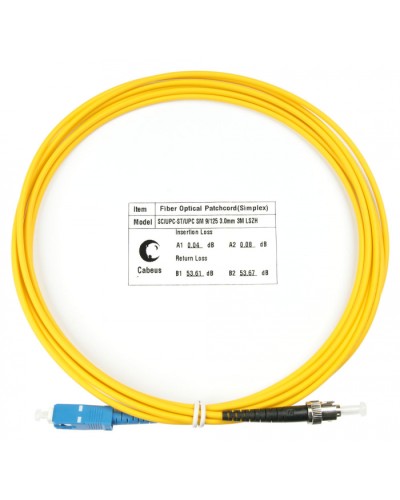 Шнур оптический simplex SC-ST 9/125 sm 3м LSZH Cabeus FOP(s)-9-SC-ST-3m в Коврове Патч-корды оптические Pintop.ru
