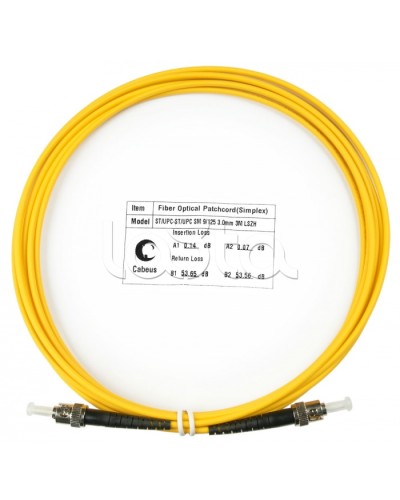 Патч-корд волоконно-оптический SM 9/125 simplex ST-ST LSZH (3 м) Cabeus FOP(s)-9-ST-ST-3M в Коврове Патч-корды оптические Pintop.ru