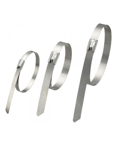 Стяжка неразъемная стальная, коррозионно-стойкая (нержавеющая сталь 304L), 150x4.6x0.3мм, (100 шт) в Коврове Стяжки-хомуты Pintop.ru