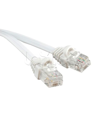Патч-корд 6p4c телефонный, 1 м, белый Cabeus PC-TEL-RJ12-1m в Коврове Патчкорды (медные) Pintop.ru