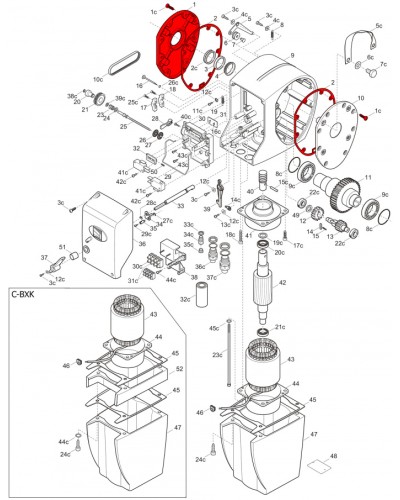 Правая крышка редуктора C-BX Came 119RICX026 в Коврове Запчасти для шлагбаумов и автоматики Pintop.ru