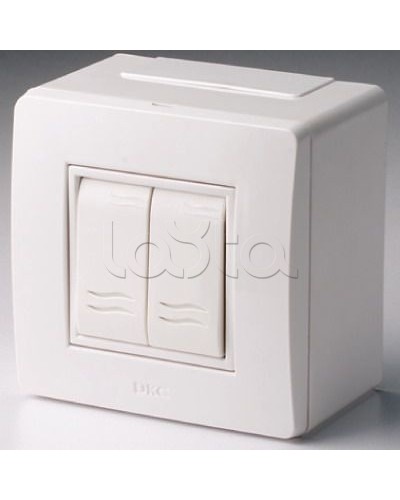 Коробка в сборе с 2-клавишным выключателем, коричневая DKC 10001B в Коврове Распределительные коробки Pintop.ru