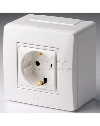 Коробка в сборе с силовой розеткой, белая DKC 10482 в Коврове Распределительные коробки Pintop.ru