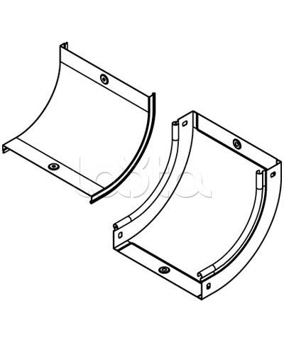 Крышка CS 90 на угол вертикальный внутр.90°. осн. 200, горячеоцинкованная DKC 38204HDZ в Коврове Аксессуары для лотков Pintop.ru